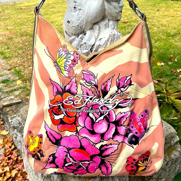 Ed Hardy Handbags - Vintage Ed Hardy Tote by Christian Audigier Vintage RARE